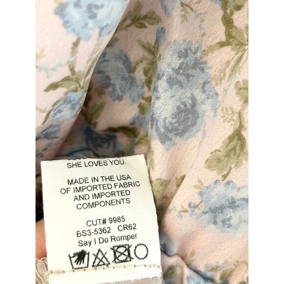 Show Me Your Mumu Say I Do Romper in Charming Rose Luxe Satin L NWT - Picture 6 of 7